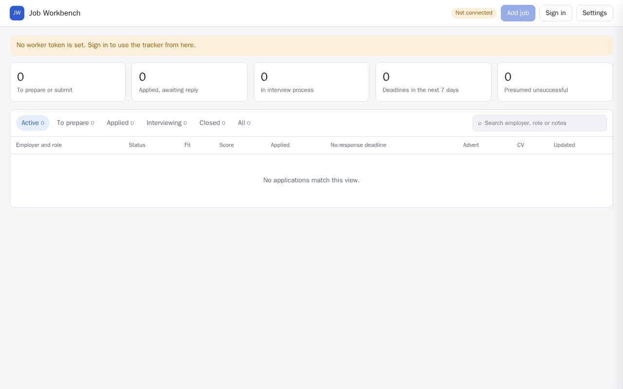 Preview of Job Workbench