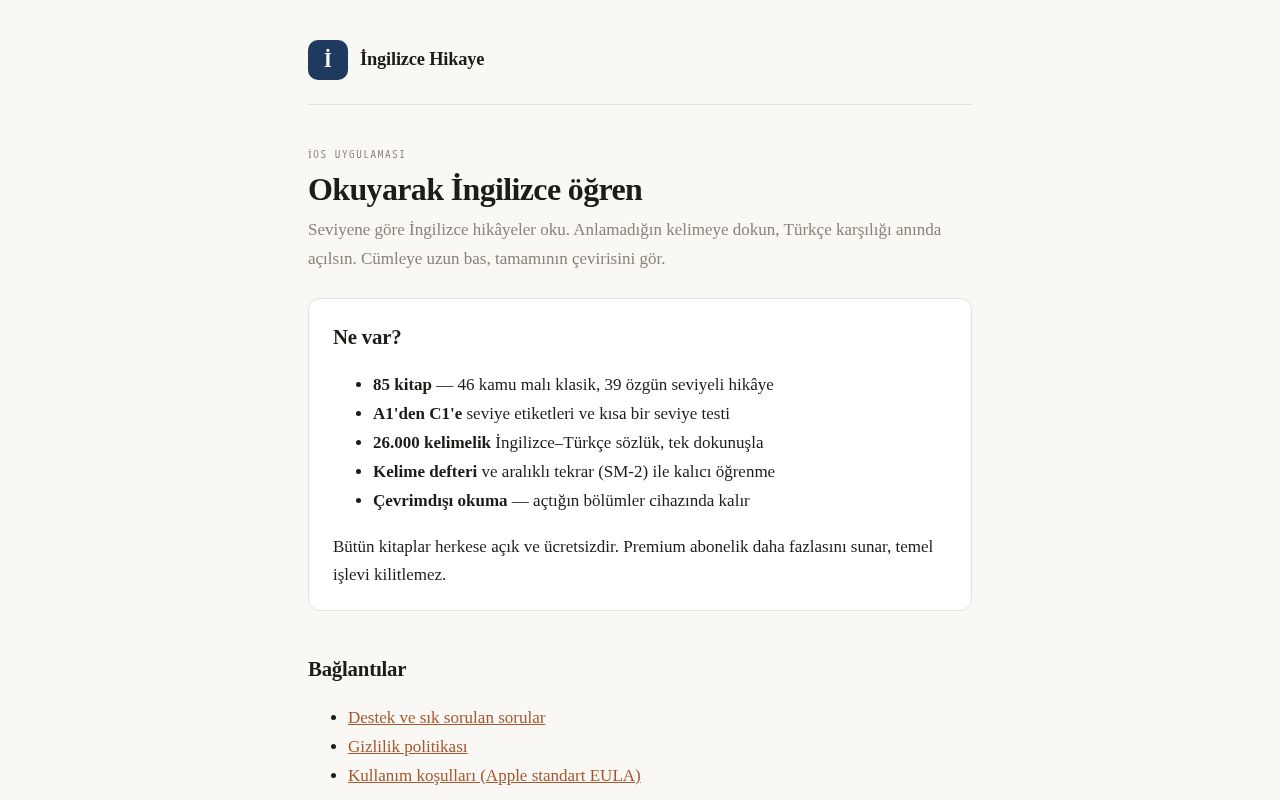 Preview of Ingilizce Hikaye App