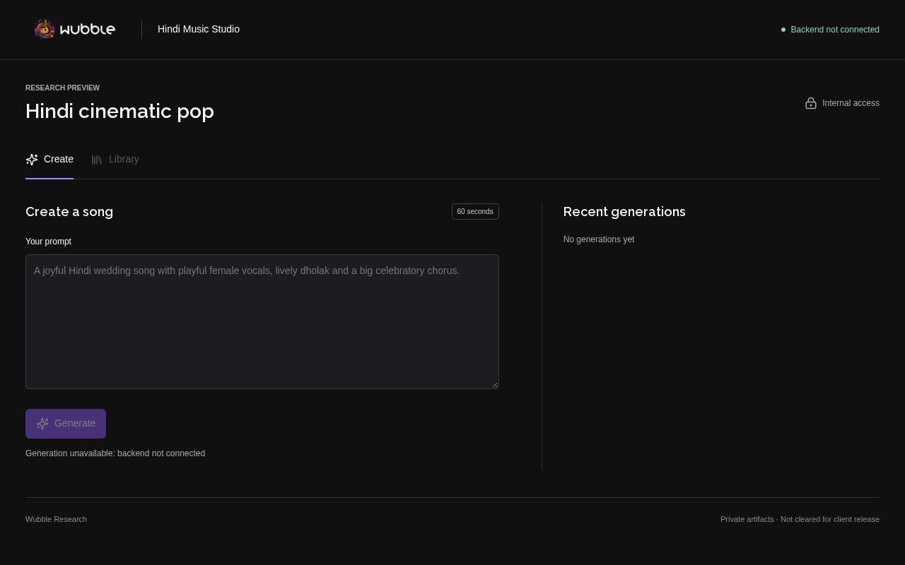 Preview of Wubble Hindi Music Studio