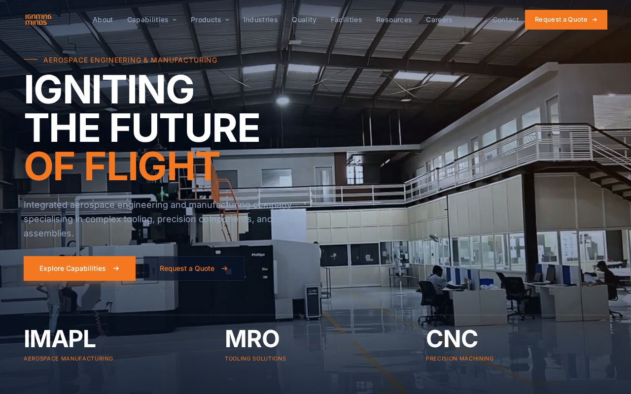 Preview of Imapl Aerospace Website