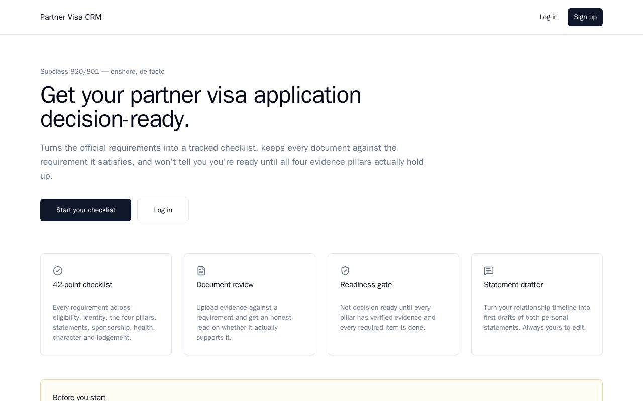 Preview of Partner Visa Crm