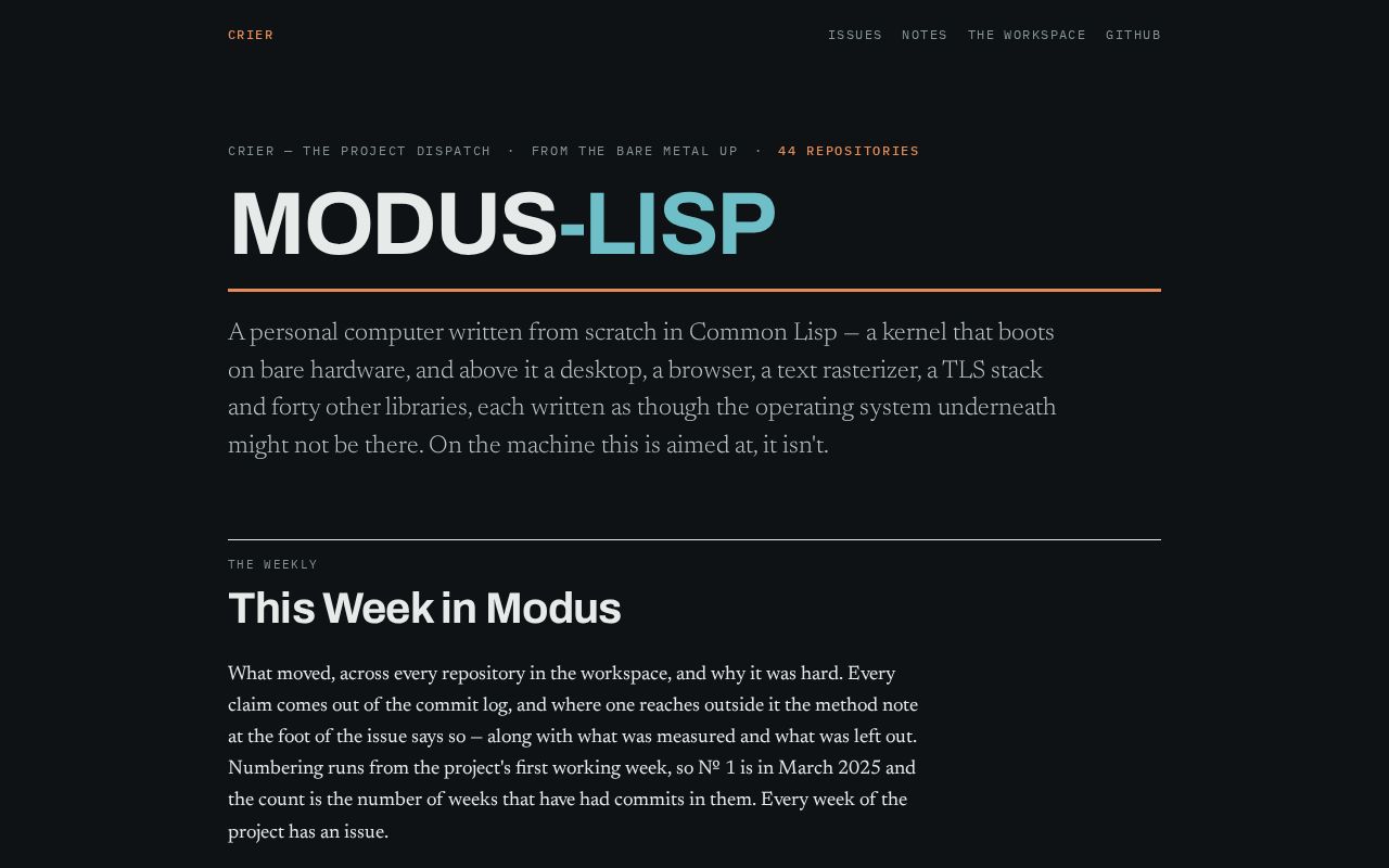 Preview of Modus Lisp Github Io