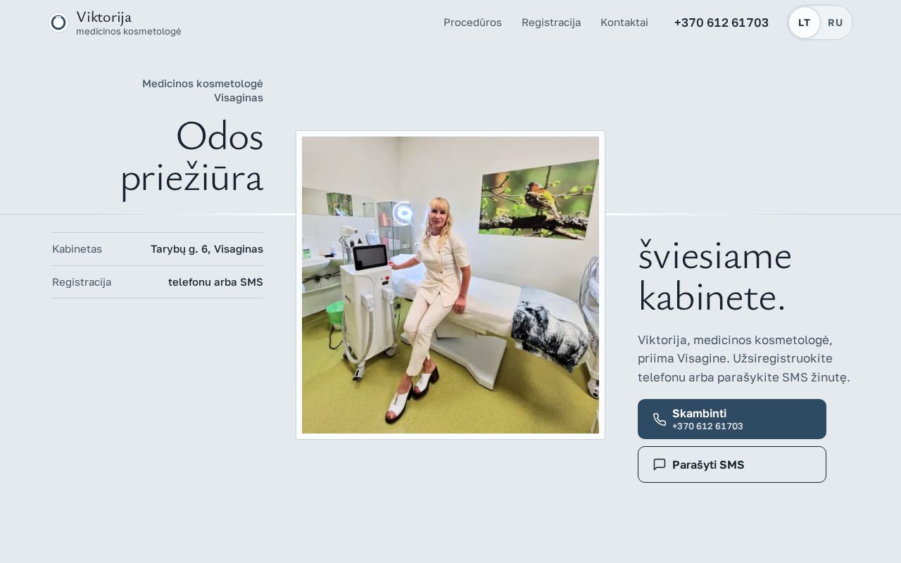 Preview of Koncepcija: medicinos kosmetologė Viktorija, Visaginas (neoficiali svetainė)