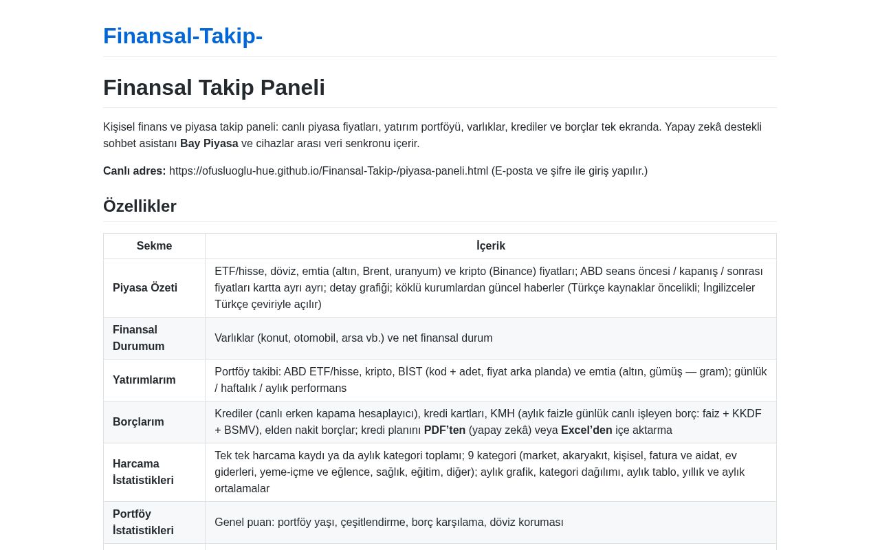 Preview of Finansal Takip