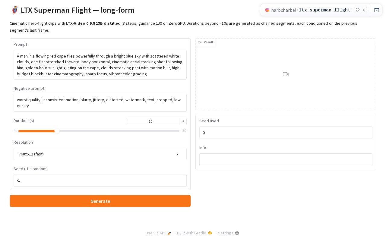 Preview of LTX Superman Flight