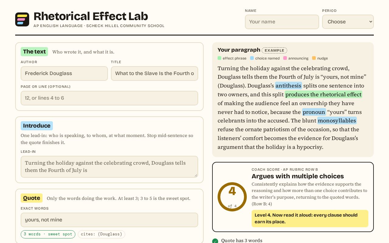 Preview of Rhetorical Effect Lab
