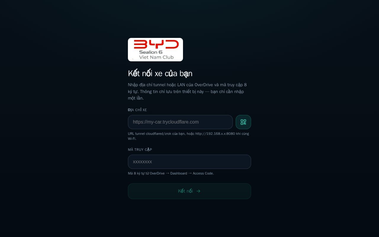Preview of Mobile-first PWA dashboard & remote controls for the OverDrive head-unit backend