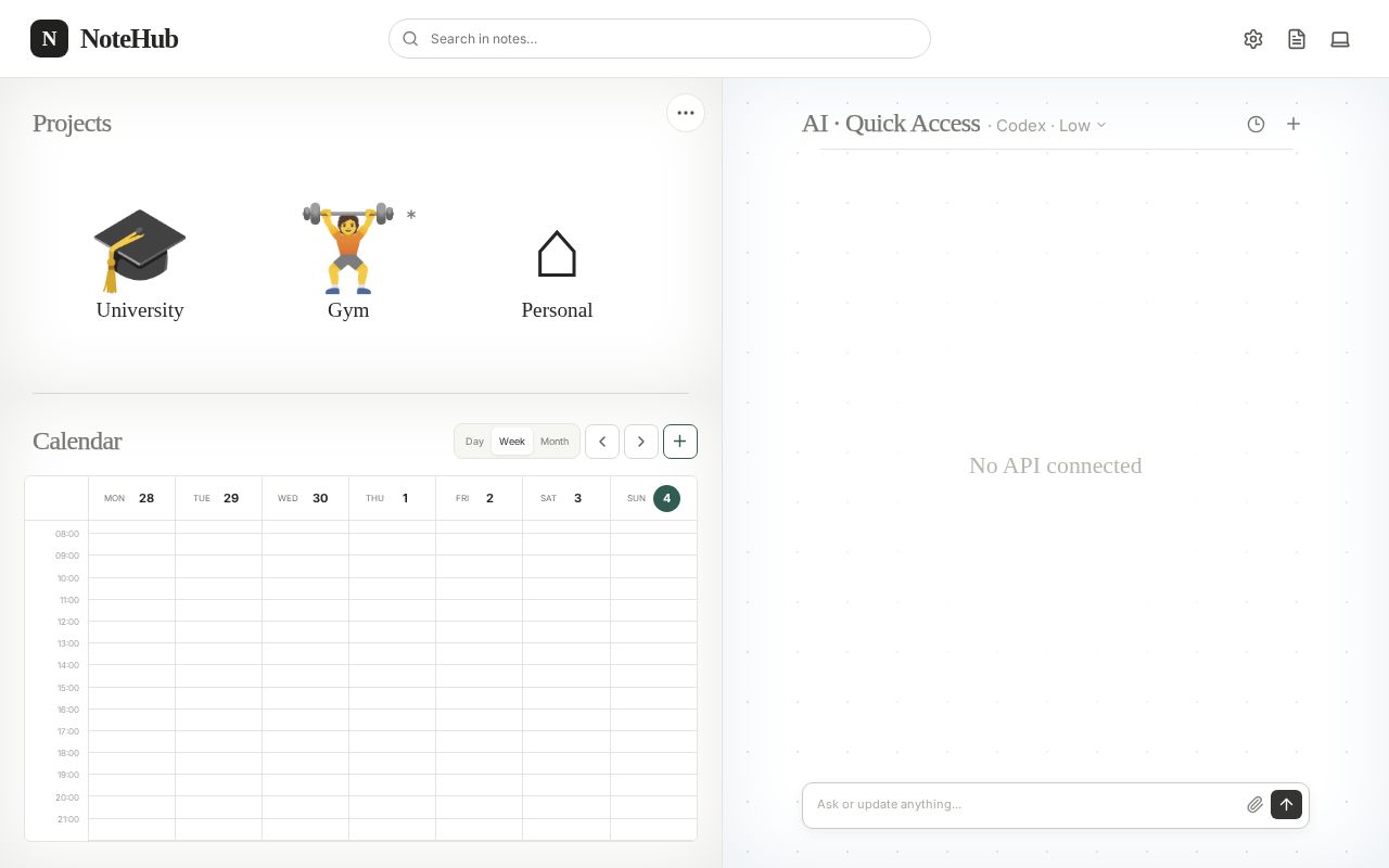 Preview of NoteHub