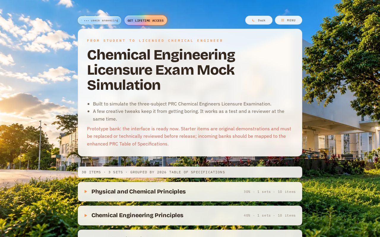 Preview of CHELE 2026 Simulation