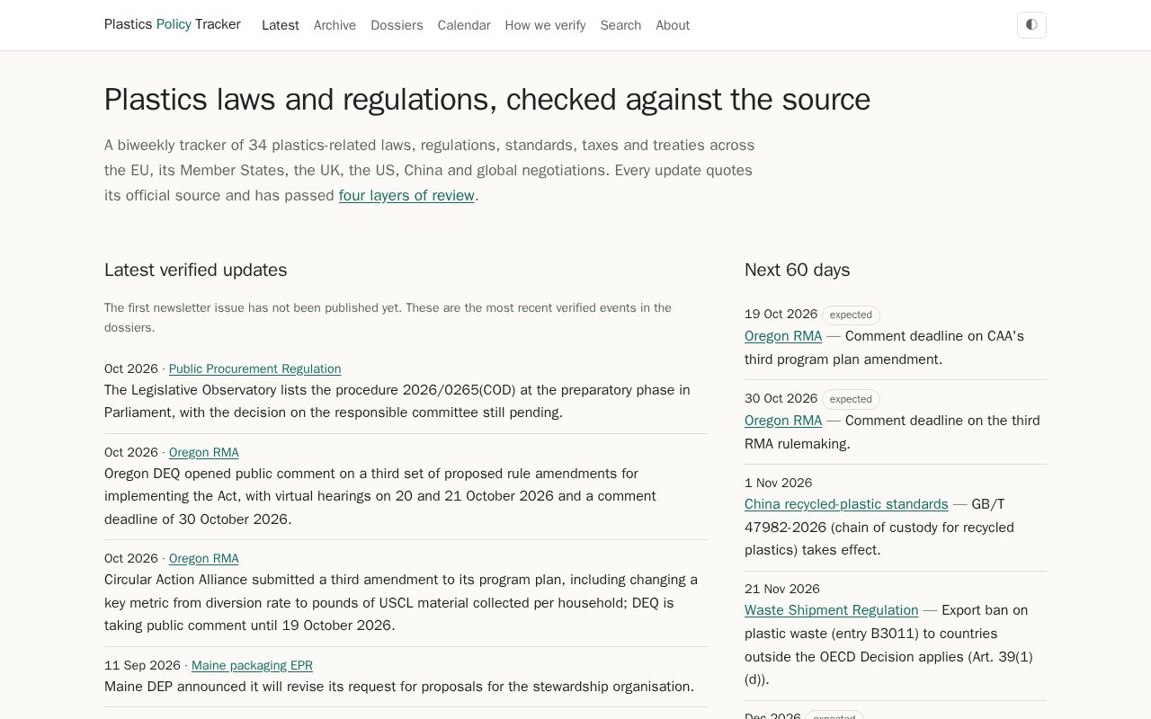 Preview of Plastics Policy Tracker