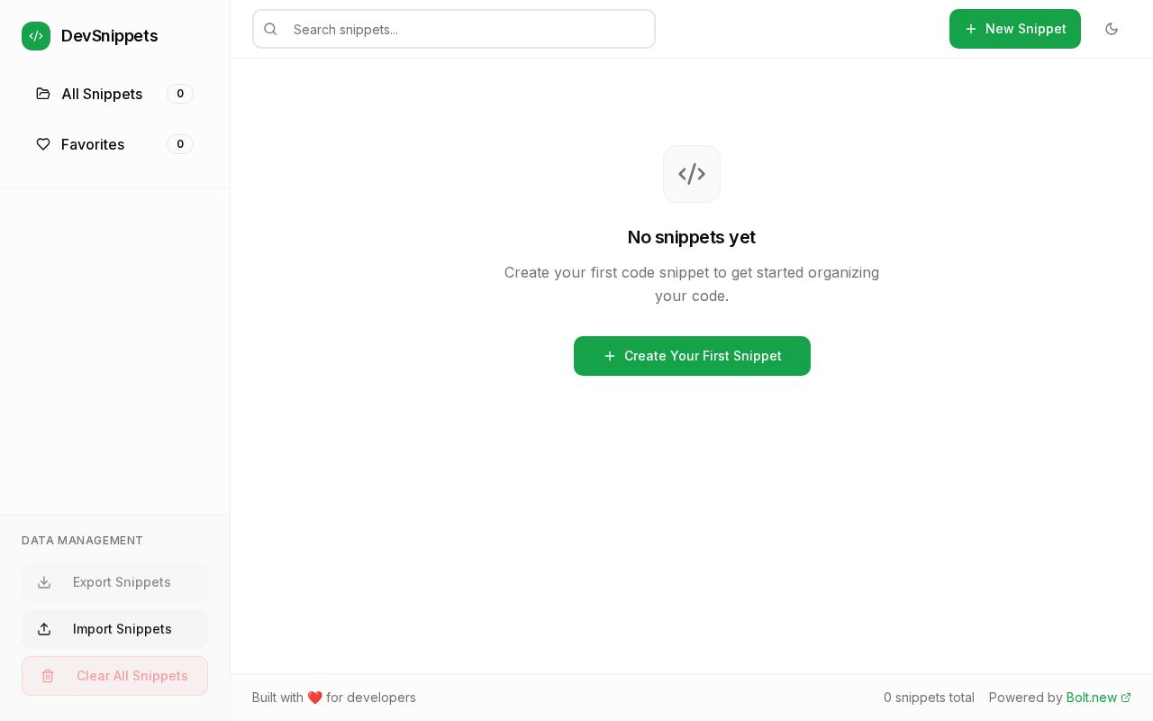 Preview of DevSnippets - Code Organizer