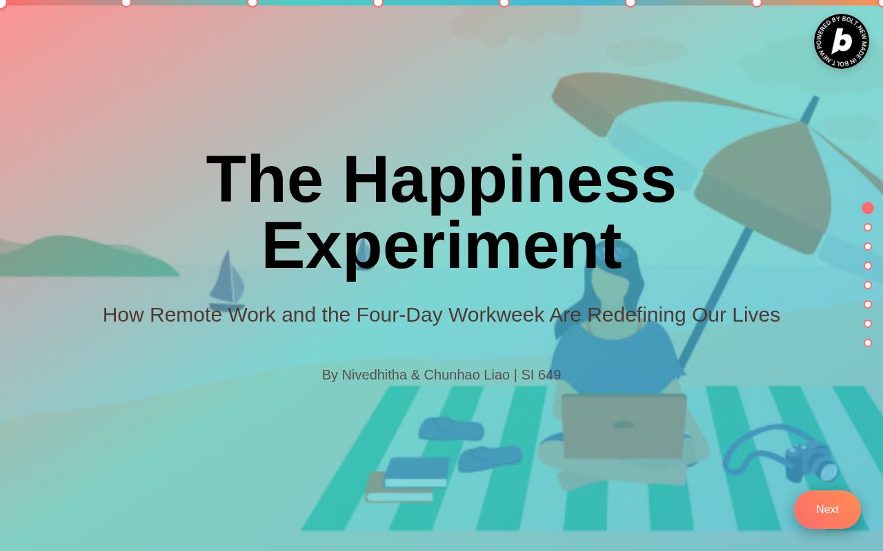 Preview of The Happiness Experiment: A Storytelling Website