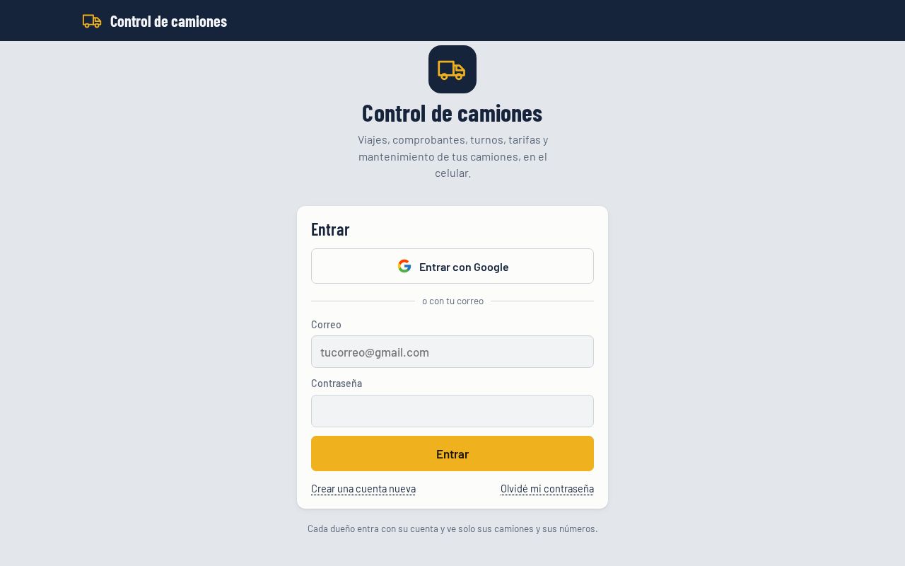Preview of Control de camiones