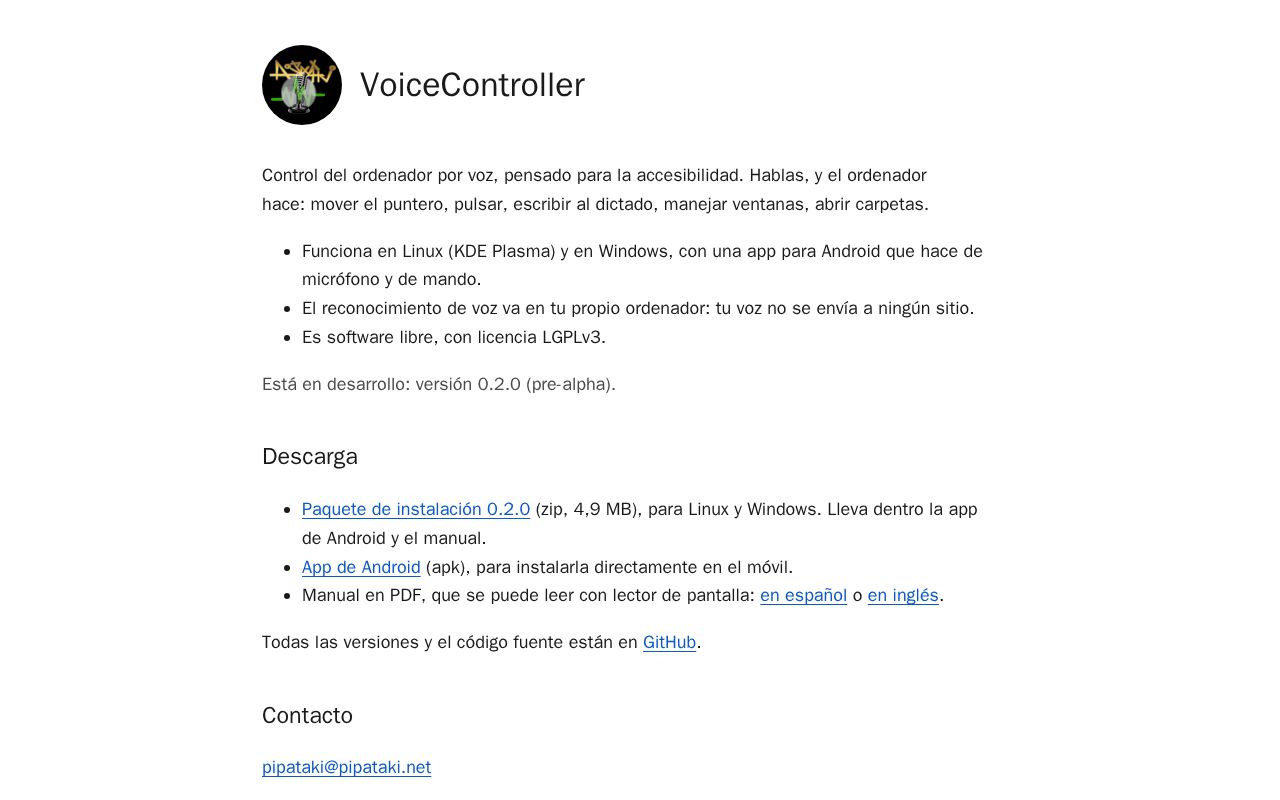 Preview of pipataki.net — VoiceController