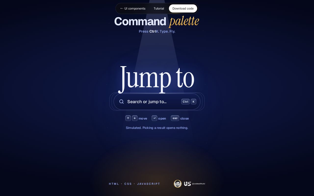 Preview of Domvybe Command Palette