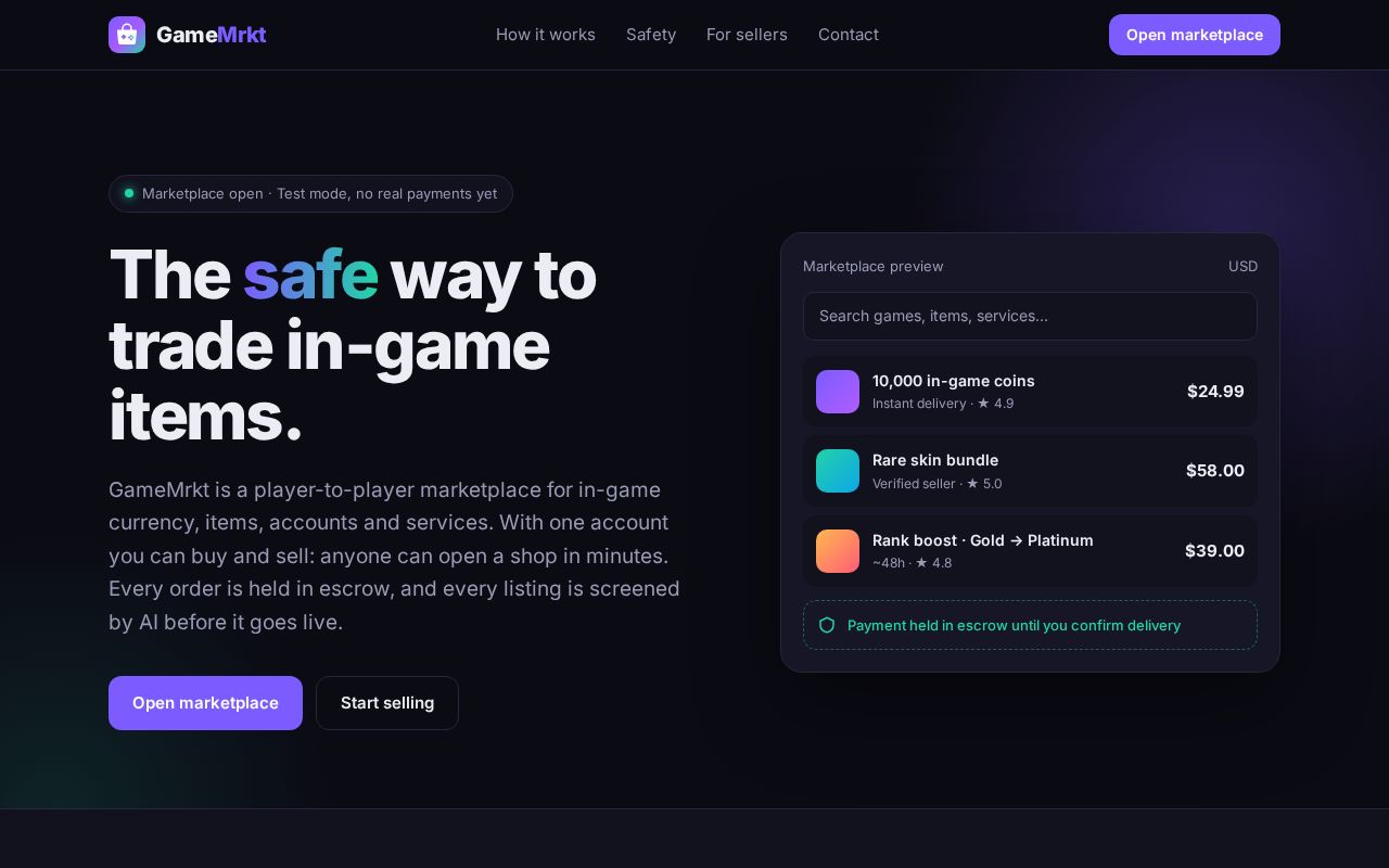 Preview of Gamemrkt