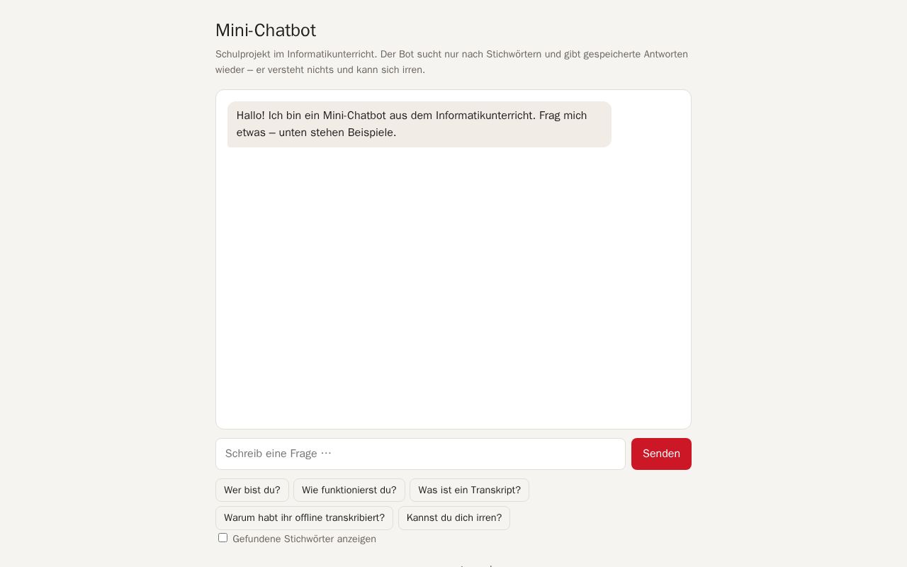 Preview of Mini Chatbot Vorlage