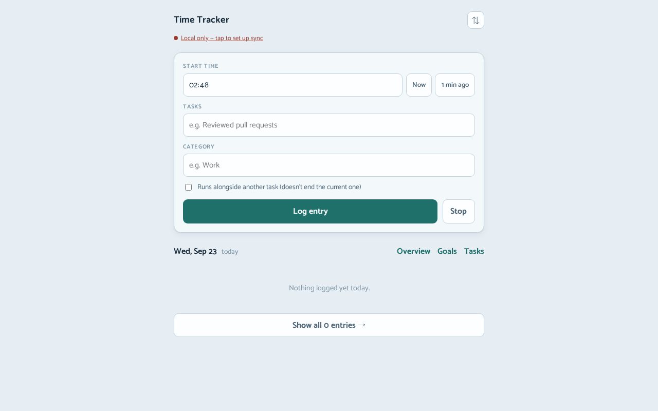 Preview of Time Tracker