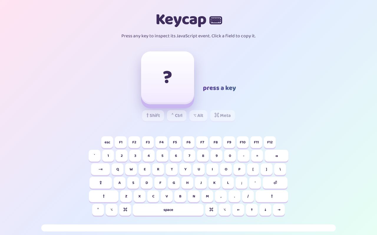 Preview of Keycap Javascript Detection