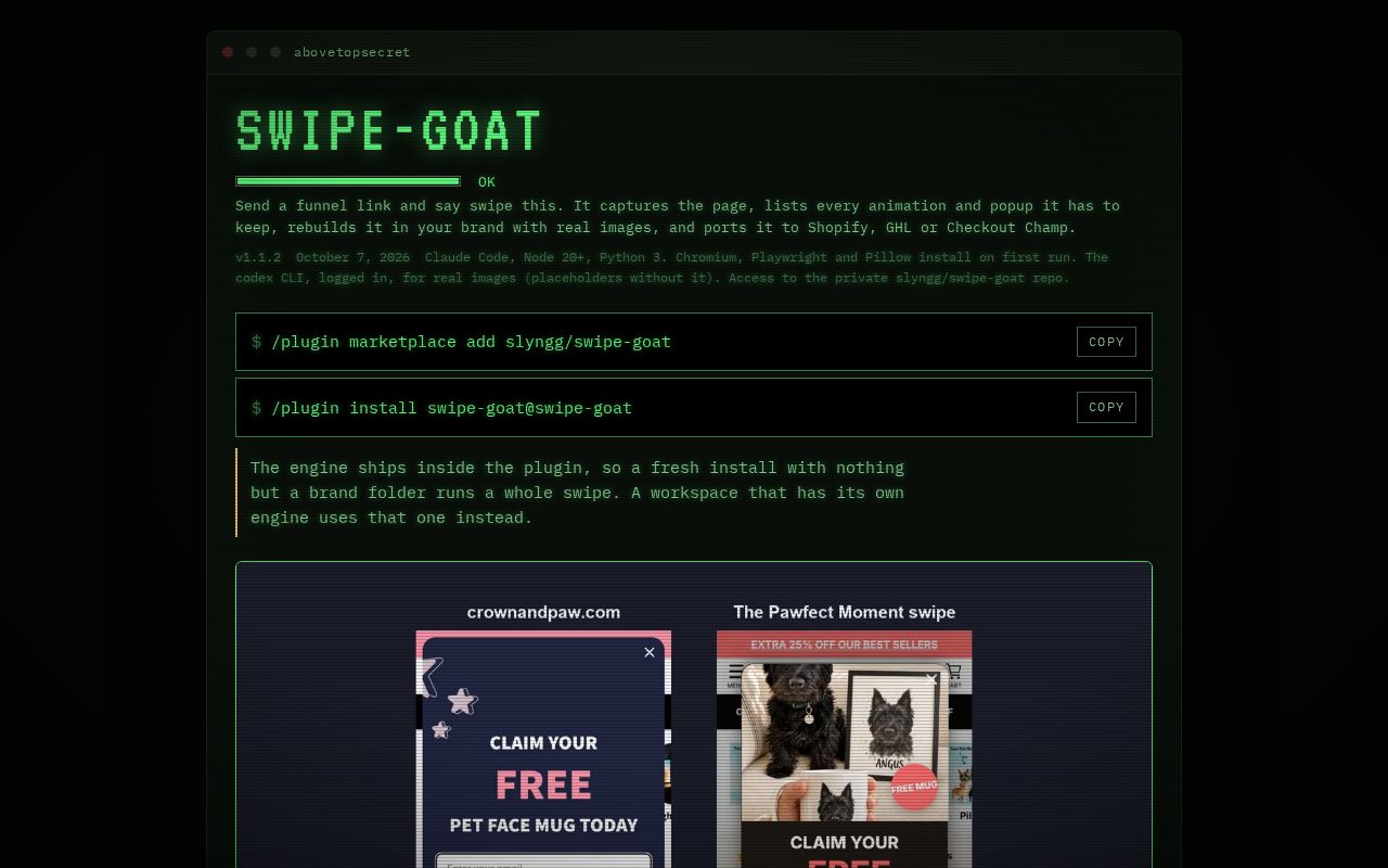 Preview of swipe-goat