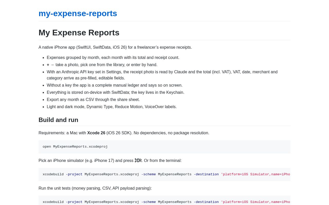 Preview of My Expense Reports