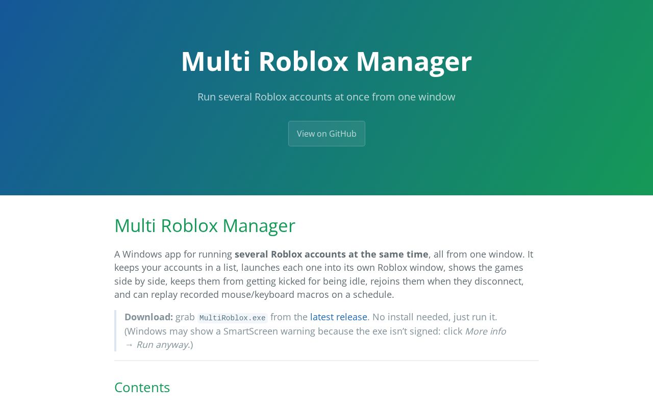 Preview of Multi Roblox Manager