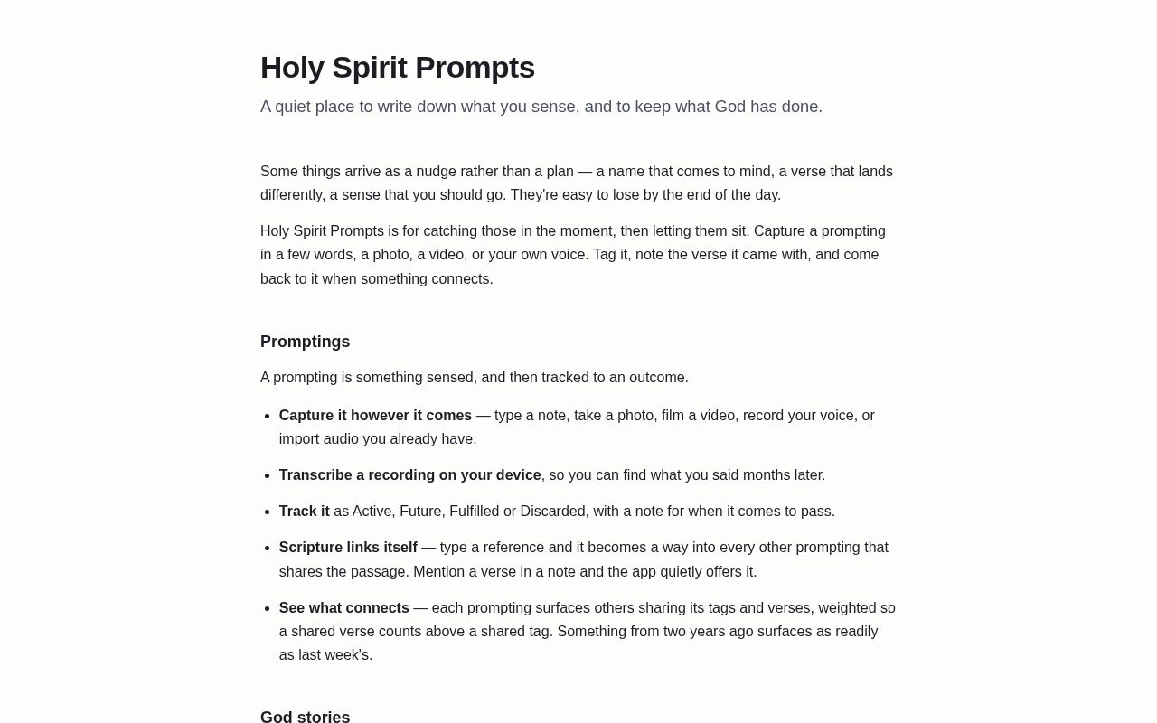 Preview of Holy Spirit Prompts Site