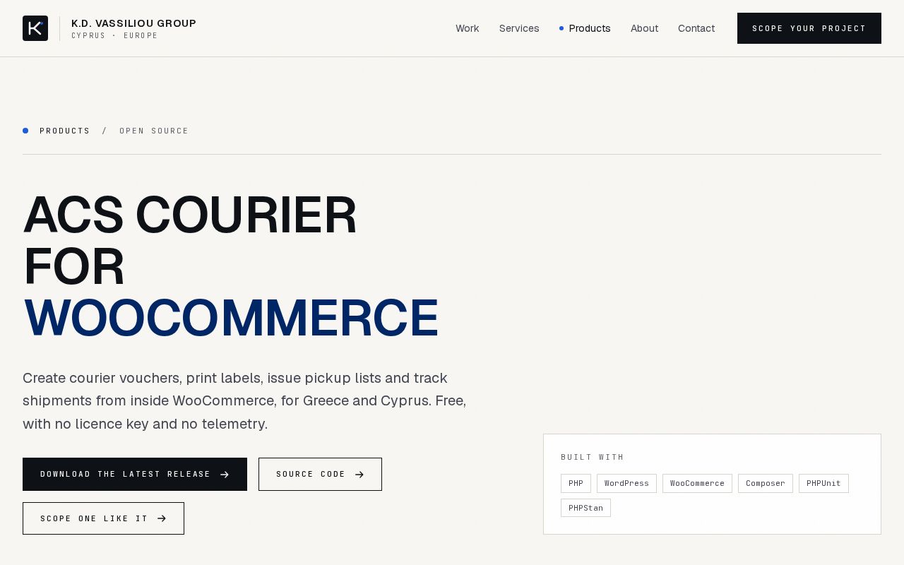 Preview of Acs Courier For Woocommerce