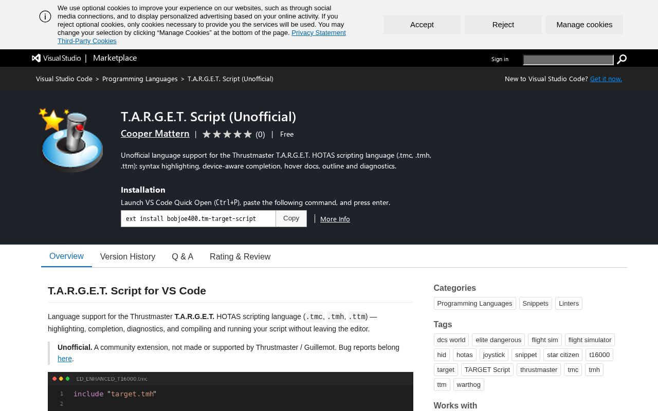 Preview of TARGET Scripting Language Vscode Extension