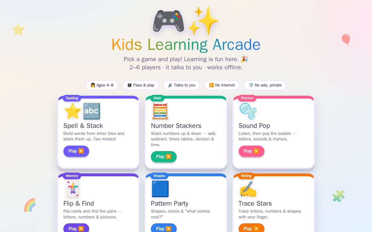 Preview of Kids Learning Arcade