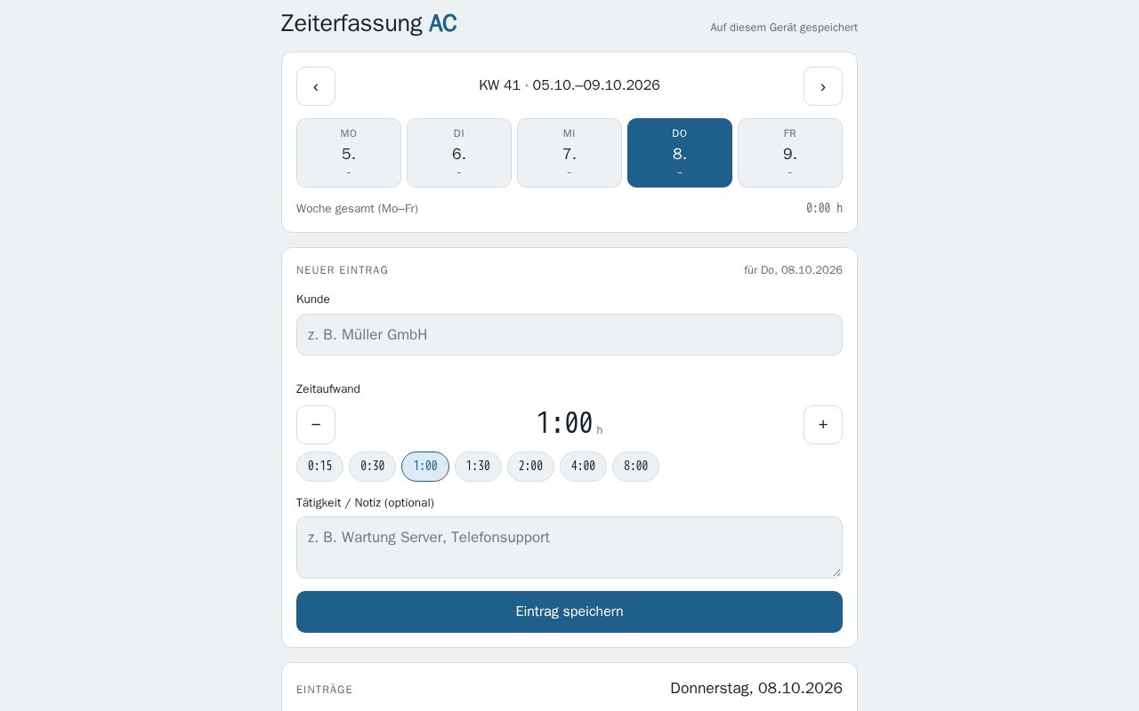 Preview of Zeiterfassung AC