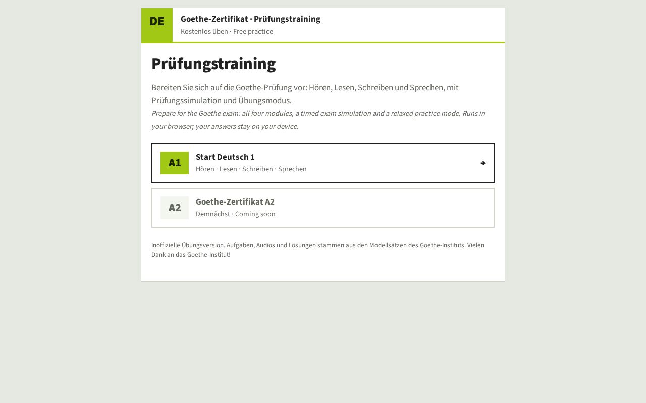 Preview of Goethe Exam Prep