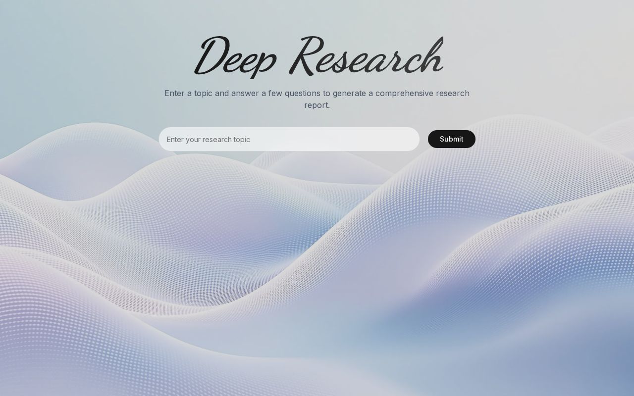 Preview of ai deepresearch assistant.