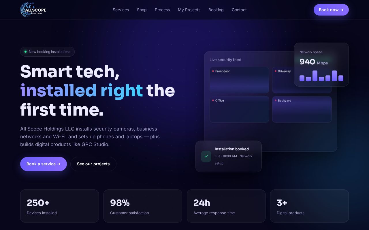Preview of Allscope Site