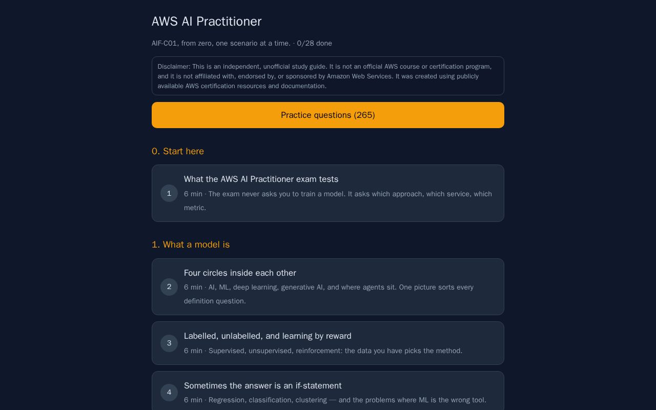 Preview of AWS AI Practitioner 2026
