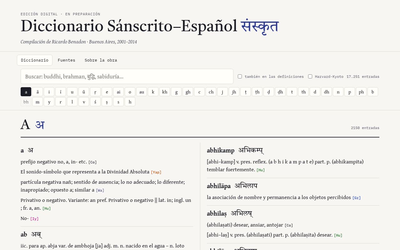 Preview of Diccionario Sanscrito