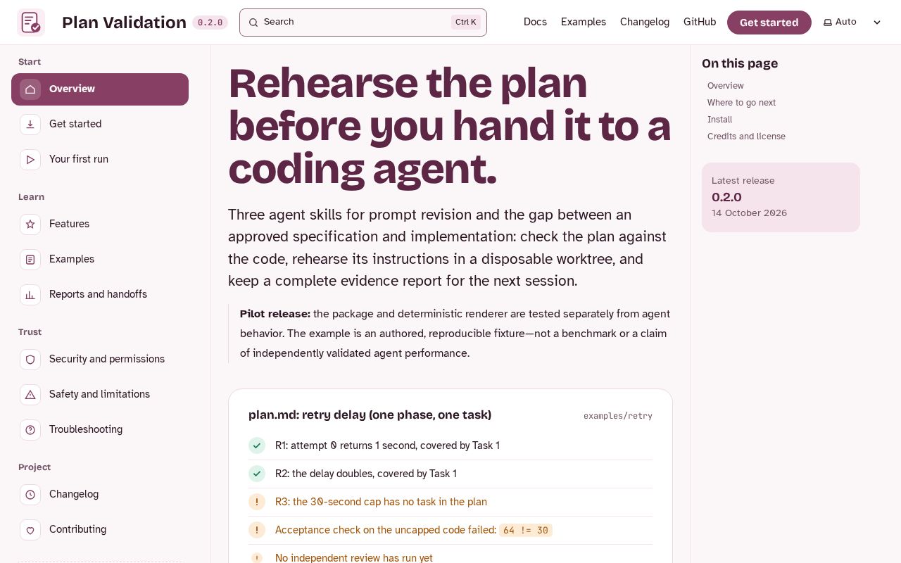 Preview of Plan Validation