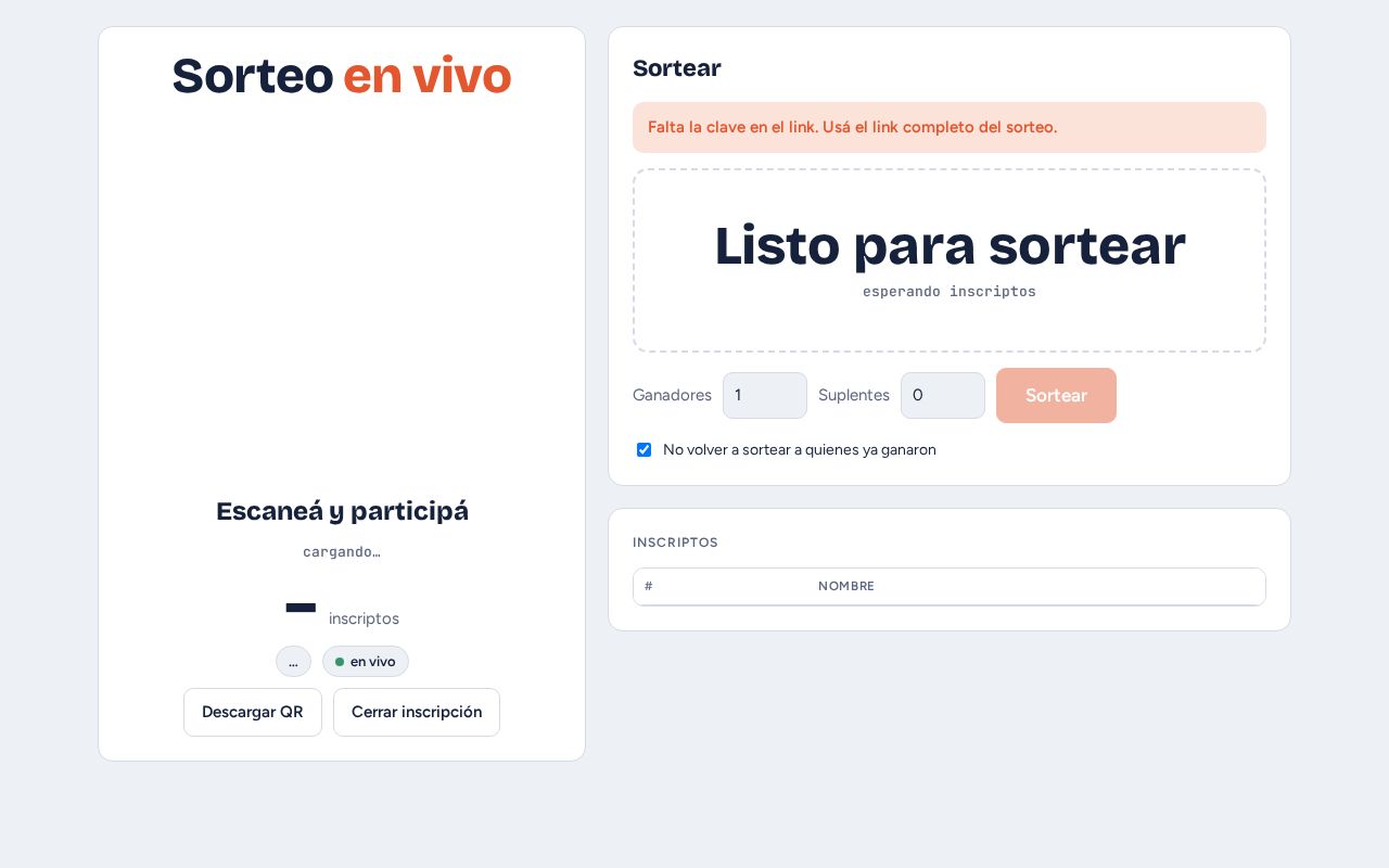 Preview of Sorteo