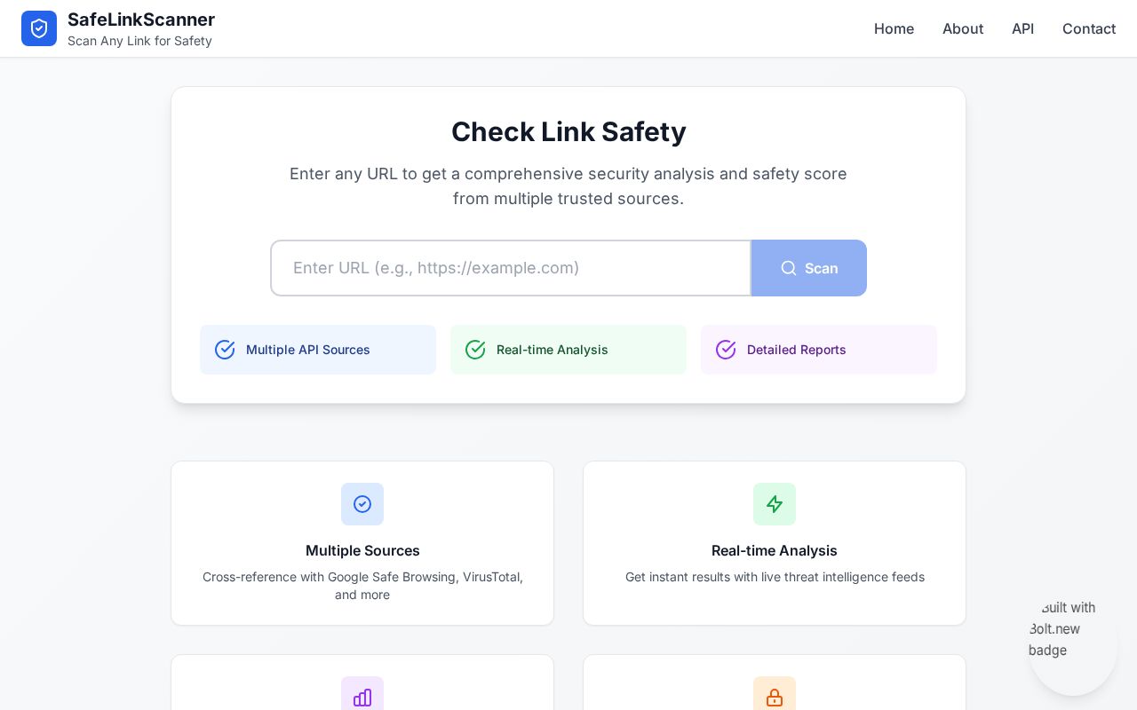 Preview of SafeLinkScanner - URL Security Analysis Tool