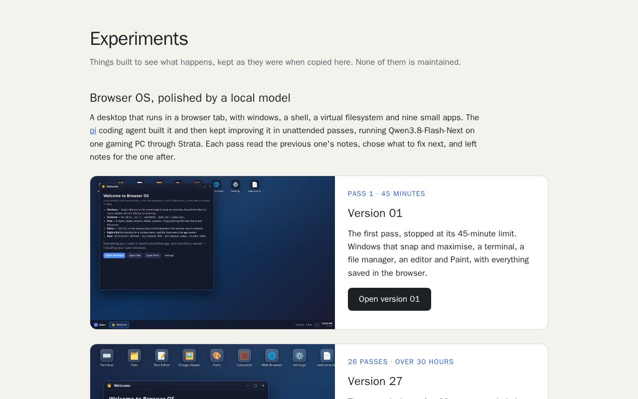 Preview of Experiments Galedra Org