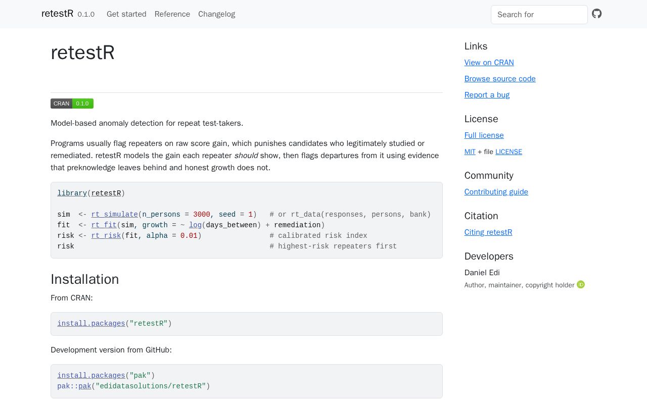 Preview of RetestR