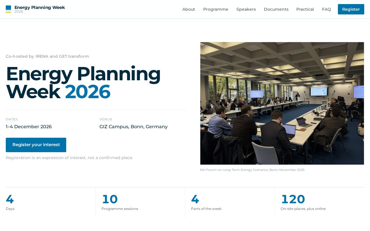 Preview of Energy Planning Week