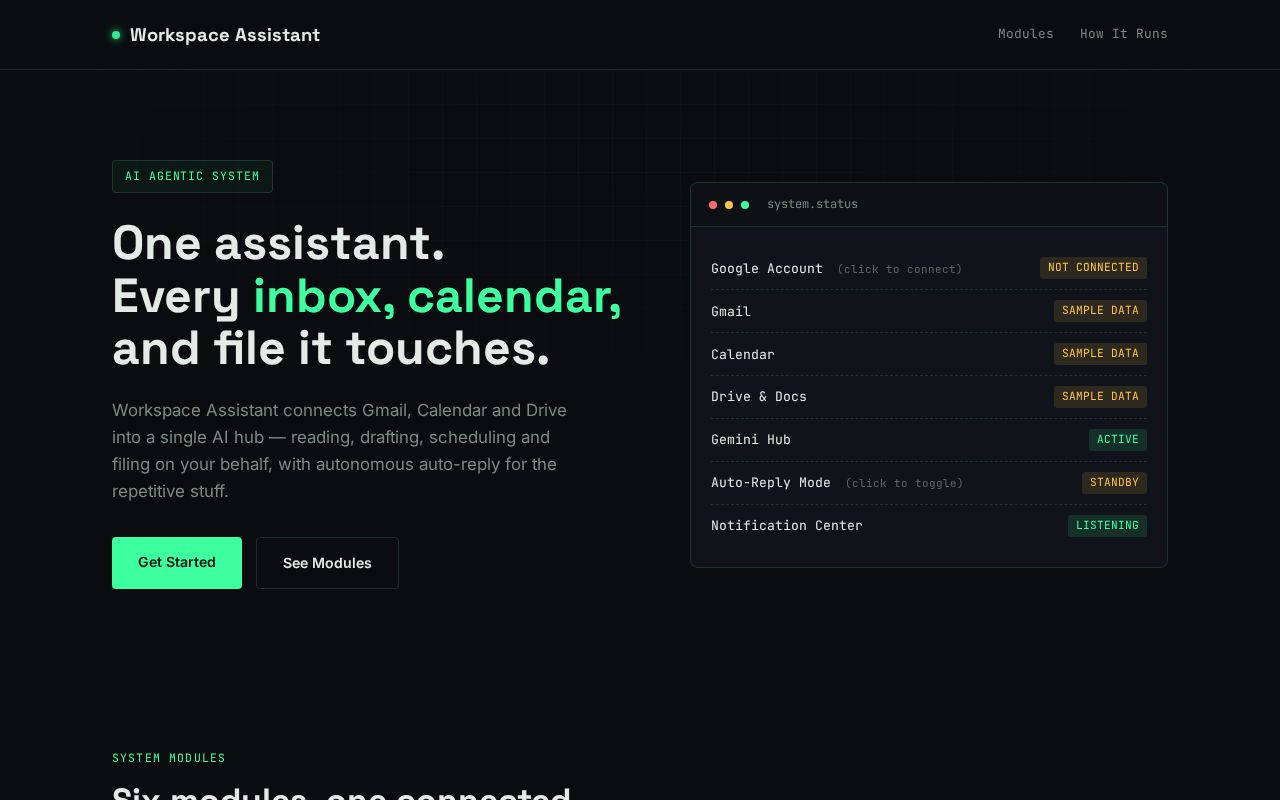 Preview of Workspace Assistent