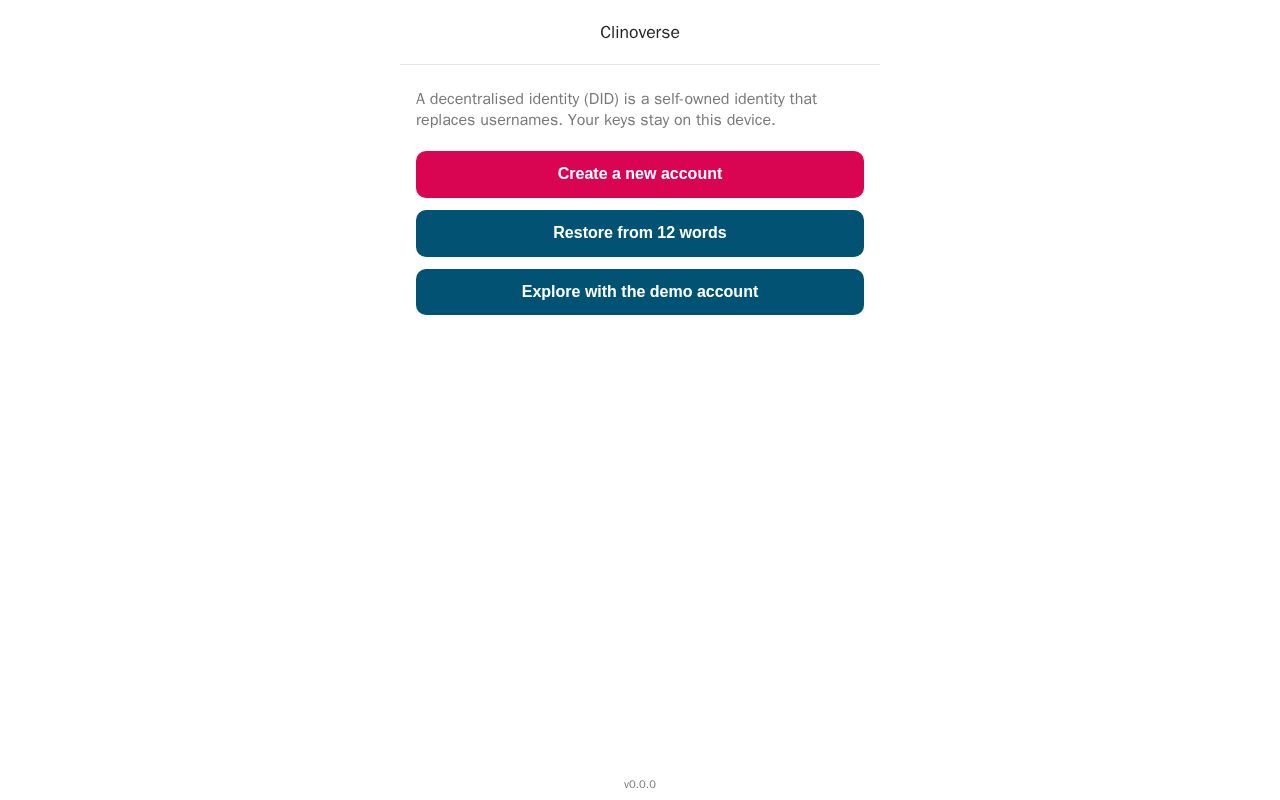 Preview of Clinoverse Pwa