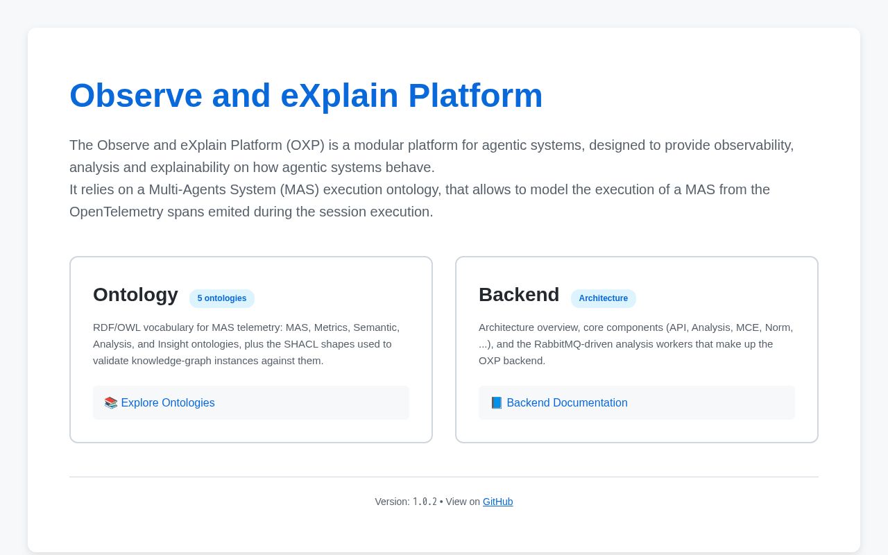 Preview of Observe And Explain Platform