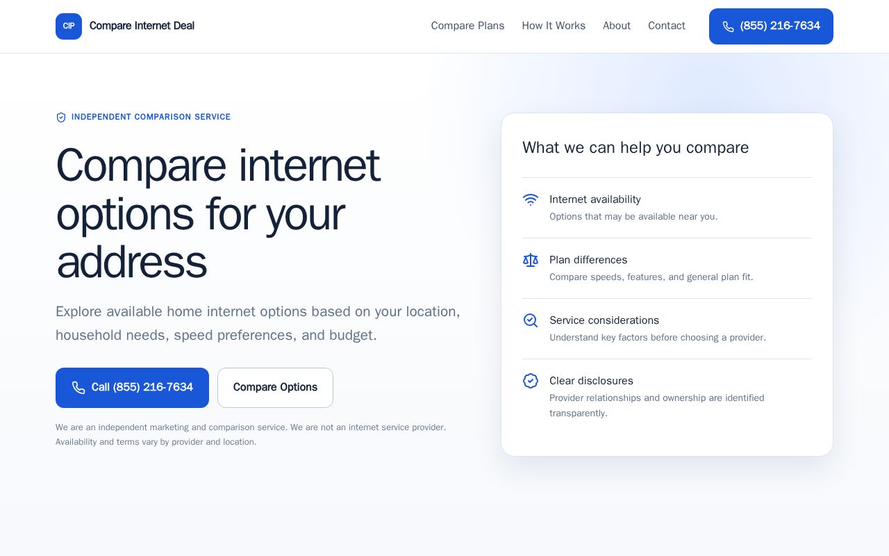 Preview of Compareinternetdeal Com