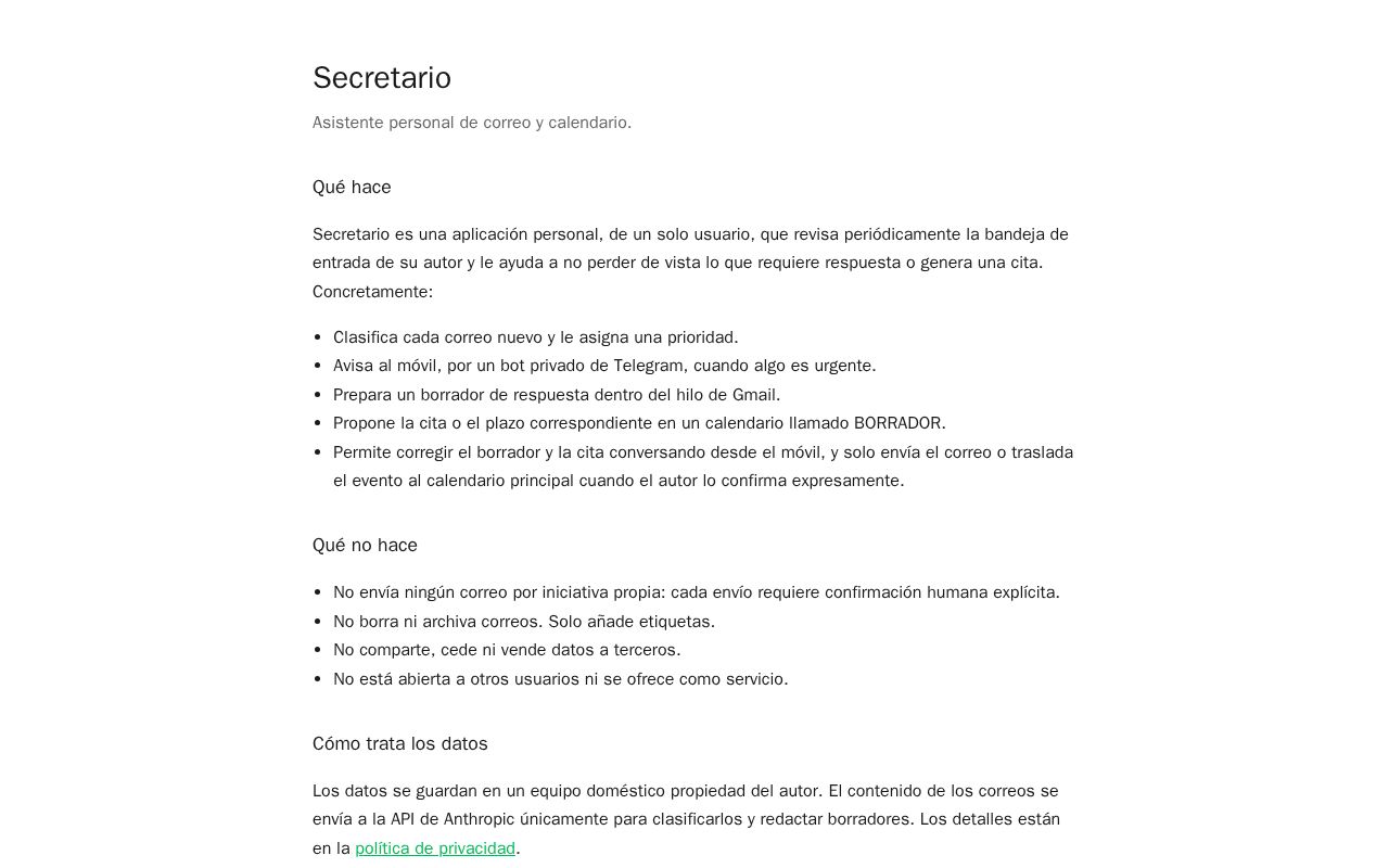 Preview of Secretario Web
