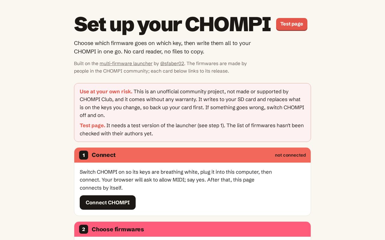 Preview of CHOMPI Firmwares