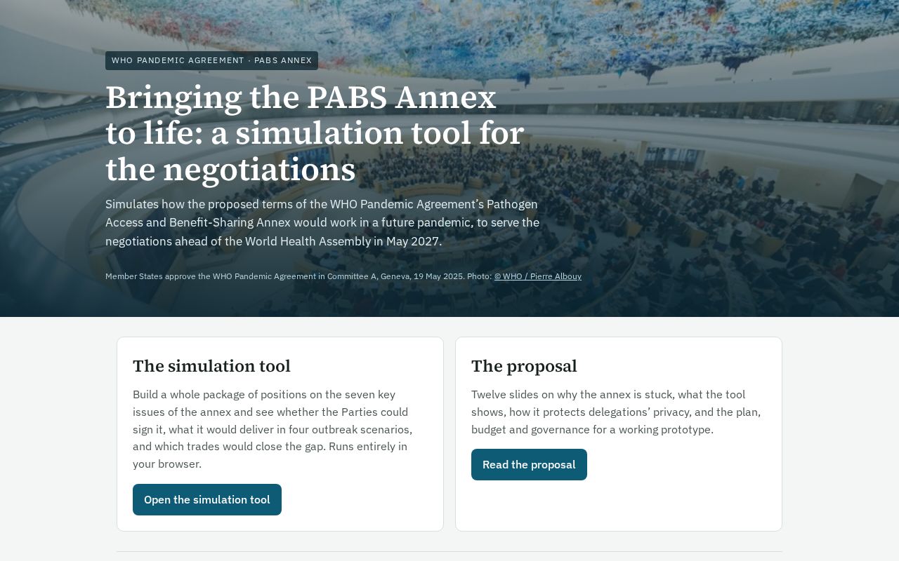 Preview of Pandemic Treaty Pabs Simulation