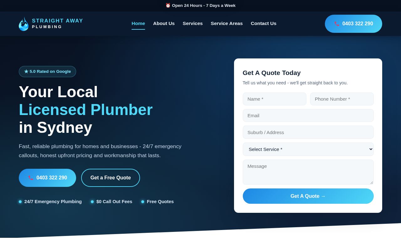 Preview of Straight Away Plumbing